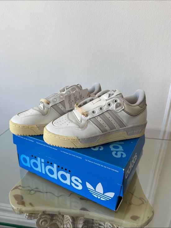 adidas Shoes - adidas Cream and Beige Low-Top Sneakers